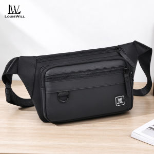 LouisWill Mens Chest Bag Fashion Crossbody Bag Large Capacity Messenger Bag Casual Lightweight Chest Waist Bag Waterproof Bag Leisure Bag