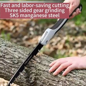 Imported rom JapanSK5 Manganese Steel Ultra Hard Fast Manual Sawing Woodworking Saw Manual Folding Saw Hand Pulling Saw Logging Saw Wooden Tool Household Hacksaw