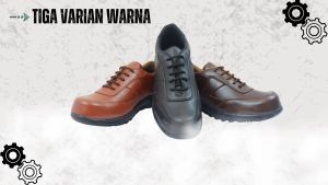 Sepatu pria safety boot ujung besi sudah dijahit Land brother