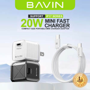BAVIN PC966 PD 20W Mini Fast Charger Adapter w/ Intelligent Micro Chip for Android Phones Supports iPhone 16 Series