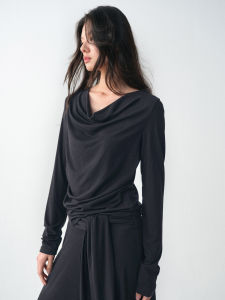 epoque de rueen | Lazy Feel Boat Neck Waist Shaping T-shirt