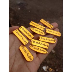 Label Hijab Akrilik Acrylic Custom Merk Brand Rebranding Isi 100 Biji