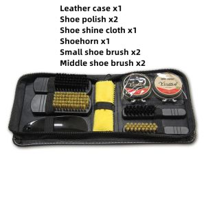 {SG} 9PCS Shoe Care Kit Leather Shoe Cleaning Tools Shoe Shine Kit Boot Cleaning Kit with Neutral Shoe Polish Brush