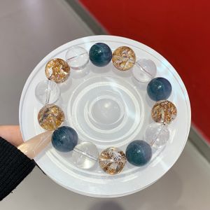 สร้อยข้อมือคริสตัลธรรมชาติที่ทันสมัยผู้หญิงใหม่สร้อยข้อมือคริสตัลสีขาวธรรมชาติทองคำเปลวระเบิดการออกแบบดั้งเดิมสร้อยข้อมือคริสตัลพลังงาน