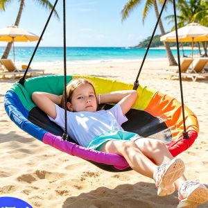 ZHUOLESHI | Adjustable Tree-Suspension Disc Swing Bird Nest Style Round