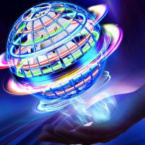 Flying Orb Ball Toy Hand Controlled Hover Ball with LED Lights 360° Rotating Boomerang Globe