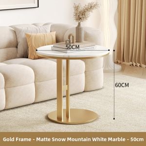 HUIXIONGKANLAN | Sofa Side Luxury Rock Plate Round Table