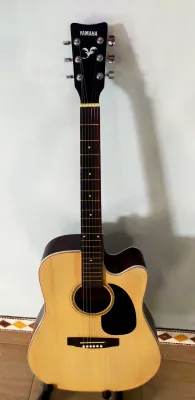 gitar akustik jumbo tanem besi rangka silang gagang utuh bonus tas dang paking kayu