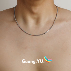 GuangYu Minimalist Silver Snake Bone Chain for Men and Women Titanium Steel Fine Projector Collar Couple Accessory Light in Brand
