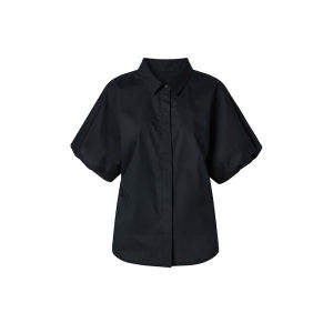 Classic Turn-down Collar Lantern Sleeve Waist-accentuating Shirt