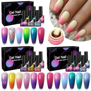 Bộ Dụng Cụ Làm Móng VOKY 6 Món Keo Dán Móng Đổi Màu Theo Nhiệt Độ Sử Dụng Đèn UV/LED Bộ Dụng Cụ Làm Móng Tự Làm Tại Nhà Dành Cho Các Cô Gái