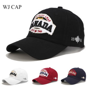 【WJ】หมวกปากเป็ดผู้หญิงฤดูใบไม้ผลิเวอร์ชั่นเกาหลี หมวกเบสบอลปักตัวอักษรแคนาดา หมวกกันแดดสำหรับผู้ชาย