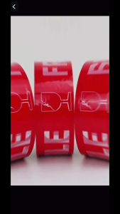 🇸🇬 Fragile Packaging Tape Roll - White Red Adhesive