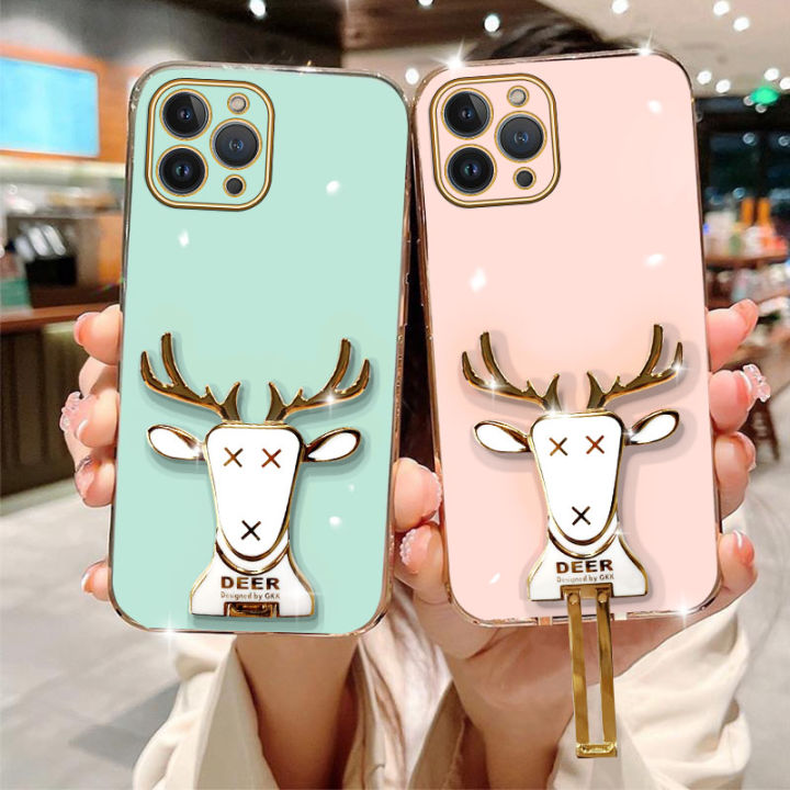 Luxury Elk Deer Candy Color Stretch Holder Stand Plating Phone