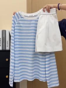 Icy Silk Striped Knit Lightweight New Summer Top