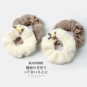 ริบบิ้นหางกระต่ายน่ารักสำหรับฤดูใบไม้ร่วงและฤดูหนาว ยางยืดผมแบบหนาสำหรับเด็กผู้หญิง ริบบิ้นผมหวาน ริบบิ้นยางยืดผมหางม้า อุปกรณ์ตกแต่งผม