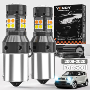 2pcs For Kia Soul 1 2 3 2009-2020 Dual Mode LED Turn Signal+Daytime Running Light DRL 2014 2015 2016 2019 Canbus Accessories