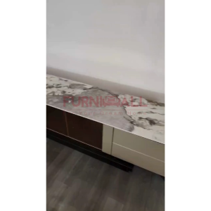 Furnimall Light Luxury Living Set Fully Assembled Almari Tv Meja Kopi Tv Cabinet Coffee Table