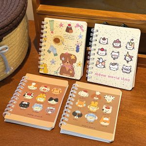 1/4 Books Cute Cartoon Cute Pet Coil Notebook Portable Pocket Notebook A7 Small Notebook Student Creative Notebook