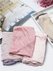 Silk Womens Underwear Summer Ultra-Thin Seamless Mid-Waist Butt-Lifting Large Size Teenage Triangle Panties Briefs