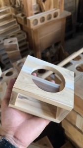 บล็อกไม้วางแก้ว1แก้ว ที่วางแก้ว