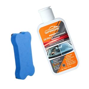 Powerful Oil Film Remover for Car Windshield – QIFENGHE 120ml Bug & Tree Sap Cleaner – Removes Bird Droppings Insect Stains Ro