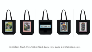 Uniquely Singapore Canvas Tote Bag - Gardens by the Bay by local artist Joanna Wong.
