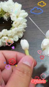 เข็มร้อย เนื้อสแตนเลส ยาว 14 นิ้ว (36cm) หนา 1mm ดอกไม้