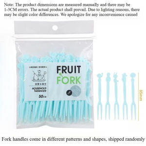 50pcs Disposable Fruit Forks Creative Cute Plastic Cutlery for Home Cake Salad Dessert