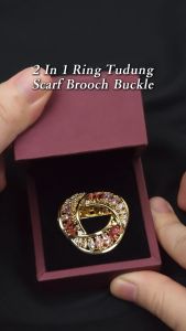 Sv Premium 2 In 1 Ring Tudung Warna Warni Scarf Brooch Buckle Tudung Exclusive Cincin Tudung High Quality With Gift Box