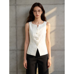 PIAOYA | Slim Fitting V-Neck Vest Summer Outerwear