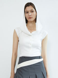 เสื้อยืดคอกลมแขนกุดผ้าถักสไตล์สปอร์ตคอตตอนโมดอลทรงสลิมฟิตสำหรับผู้หญิงในฤดูใบไม้ผลิและฤดูร้อน