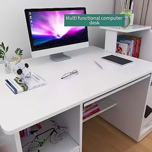 SuperValue Modern Computer Office Desk Writing Desk with Drawers Home Bedroom Study Desk