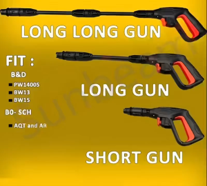 Pressure Washer Short/Long/Two extended Spray gun compatible for Various Brands and Models Fit AQT B&D