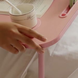 Foldable Laptop Table Study Table Lazy Table With Lamp and Fan Laptop Stand Desk For Reading And Writing On Sofa or Bed