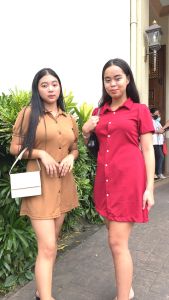 SS ALORA Dress Puff Sleeve Dresses with Button and Collar