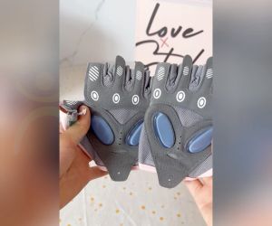Găng Tay Tập Gym Nữ Nam Cao Cấp Chống Trượt Hở Ngón Tập Yoga Gym Goft Đạp Xe