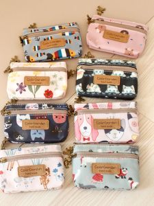 Túi Đựng Đồ Cỡ Nhỏ Oxford Vải Chống Thấm Nước Có Khóa Kéo Túi Đựng Thẻ Túi Đựng Tiền Xu Túi Đựng Đồ Dùng Du Lịch Hoạt Hình Phong Cách Hàn Quốc