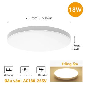 Đèn Trần LED Siêu Mỏng 37cm Đèn Trong Nhà Phong Cách Hiện Đại Cho Phòng Ngủ Nhà Bếp Phòng Khách Phòng Tắm - 3 Màu Có Thể Điều Chỉnh Độ Sáng