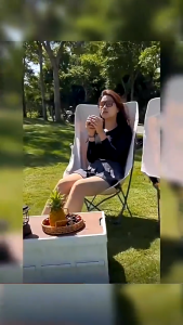 Camping Chair Outdoor Foldable Hight Moon Chair Portable Loading 150kg Fishing Chair Balcony Chair