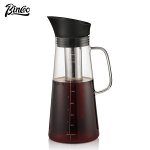 BINCOO Cold Brew Coffee Pot Glass Cold Extraction Pot with Filter Ice Drop Brewing Kettle Glass Coffee Pot Household Large Capacity 1.2L/1.5L/2.0L