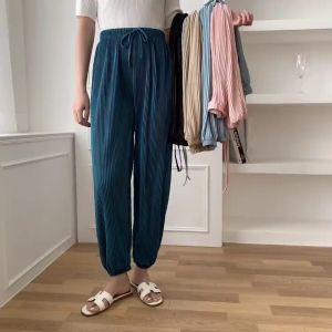 STB923 กางเกงขายาวเอวยางยืดสไตล์เกาหลี ชีฟองขาจั๊มร์ กางเกงลำลองแฟชั่นฤดูร้อนผู้หญิง มี6สี พร้อมส่ง!!