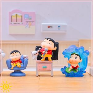 52TOYS | Cute Cartoon Shin Chan Happy Picture Guide Blind Box Handmade Anime Accessories Home Decoration Ornaments Friends Birthday Gifts
