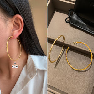 CAFFTI | Oversized Luxurious Zircon Hoop Earrings