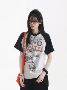 zuocisankon | Casual American Style Printed Raglan Tshirt