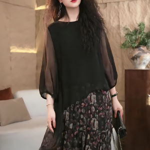 UYFY | Thin Breathable Black Chiffon Blouse