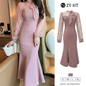 HT ล้างสต๊อก ใช้คูปอง 299 บาท เดรสผู้หญิง เดรสสีชมพู เดรสหางปลา เดรสไปงานแต่ง เดรสทำงาน ผู้สนับสนุน EraVogue 20174