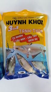 Cám Câu Cá HUỲNH KHOA ( Bịch 1kg  Chuyên Câu Sông  Câu Hồ Bịch Màu Vàng )