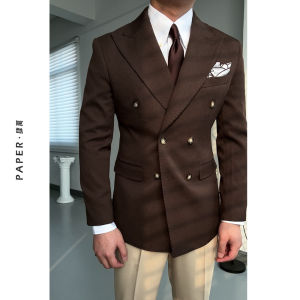 Double Breasted Peak Lapel Casual Vintage Draped Blazer
