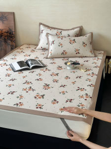 มุ้งคลุมเตียงแบบดิจิตอลระดับไฮเอนด์ การพิมพ์ ลายดอกไม้ไอซ์ไวน์ ซักได้ ชุดสามชิ้น พับเก็บได้ ใช้กับเครื่องปรับอากาศ นุ่ม แผ่นรอง 18 ม